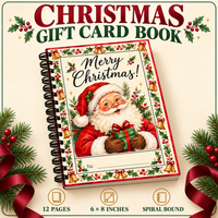 Personalized Christmas Gift Card Book & Money Holder – Classic Santa, 12 Pages