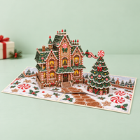 Gingerbread House Christmas Pop-Up Card – 3D Greeting Card & Christmas Gift