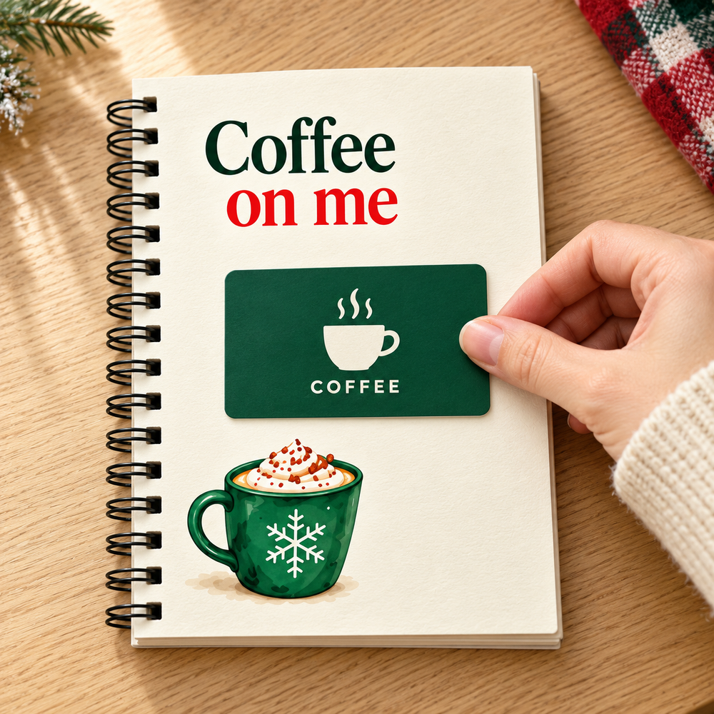 Personalized Christmas Gift Card Book & Money Holder – Christmas Joy Reindeer, 12 Pages