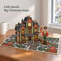 Nutcracker Christmas House Pop-Up Card – 3D Greeting Card & Christmas Gift