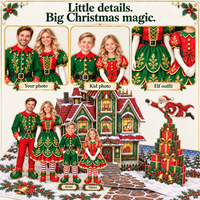 Personalized Christmas Family Pop-Up Card with Photos & Names – Santa’s Elf Family