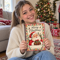 Personalized Christmas Gift Card Book & Money Holder – Classic Santa, 12 Pages