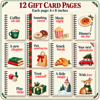 Personalized Christmas Gift Card Book & Money Holder – Christmas Joy Reindeer, 12 Pages
