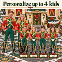 Personalized Christmas Family Pop-Up Card with Photos & Names – Royal Nutcracker