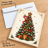 Personalized Christmas Family Pop-Up Card with Photos & Names – Royal Nutcracker