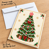 Gingerbread House Christmas Pop-Up Card – 3D Greeting Card & Christmas Gift