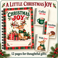 Personalized Christmas Gift Card Book & Money Holder – Christmas Joy Reindeer, 12 Pages