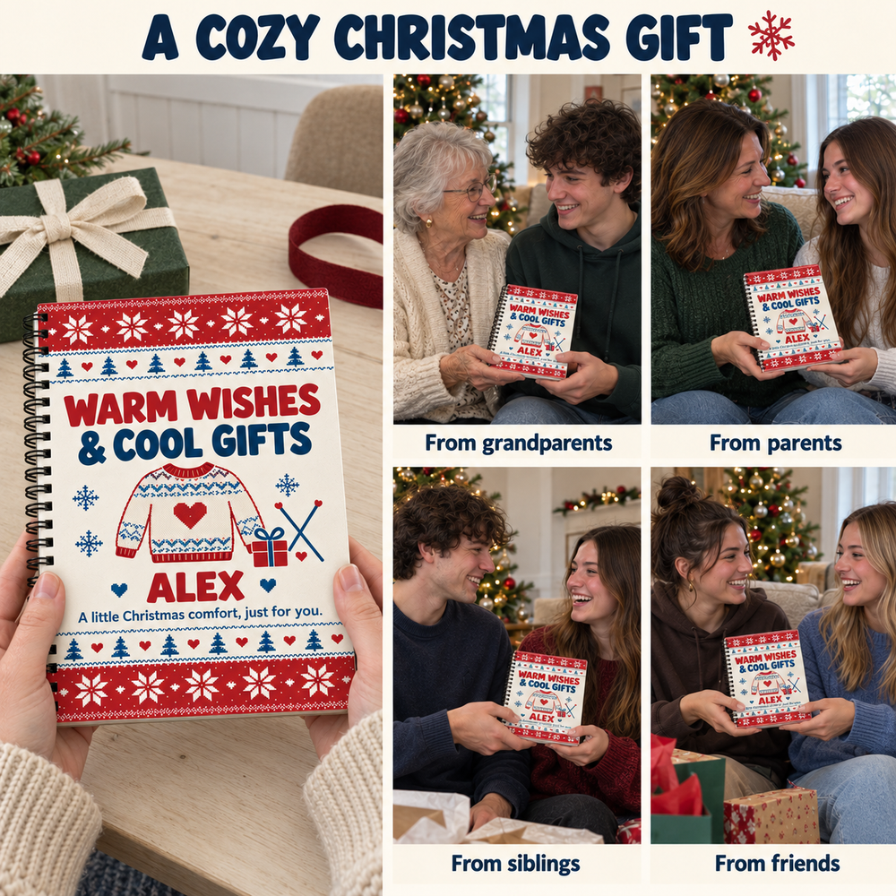 Personalized Christmas Gift Card Book & Money Holder DIY for Kids, Teens & Adults – Warm Wishes & Cool Gifts
