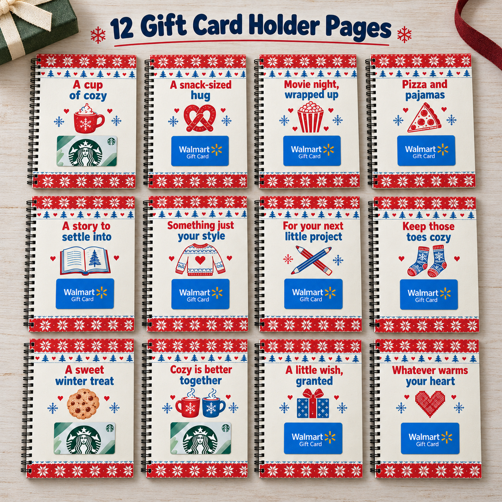 Personalized Christmas Gift Card Book & Money Holder DIY for Kids, Teens & Adults – Warm Wishes & Cool Gifts