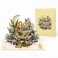 Vintage Garden 80th Birthday Pop-Up Card – 3D Greeting Card & Memorable Birthday Gift