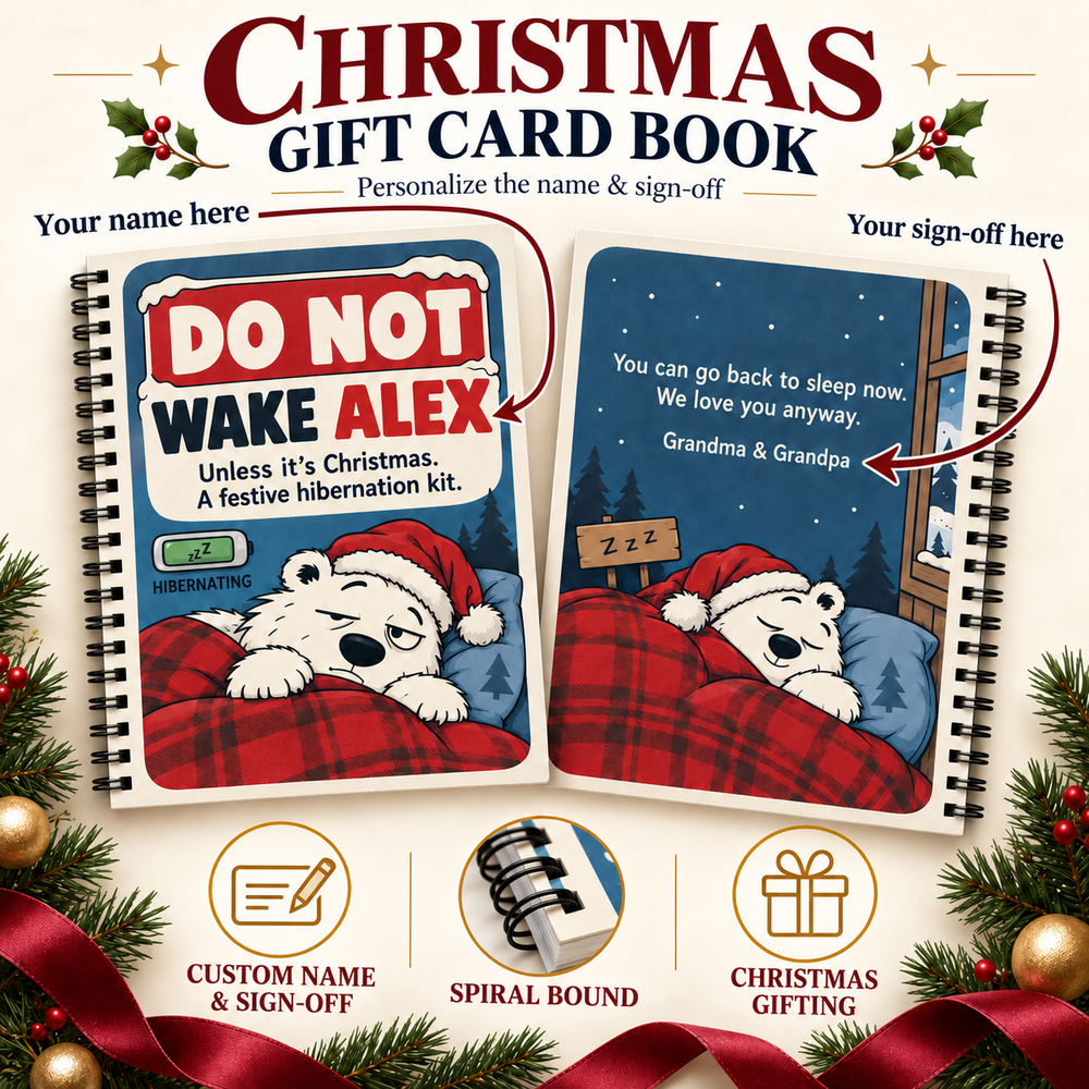 Personalized Christmas Gift Card Book & Money Holder DIY for Kids, Teens & Adults – Do Not Wake