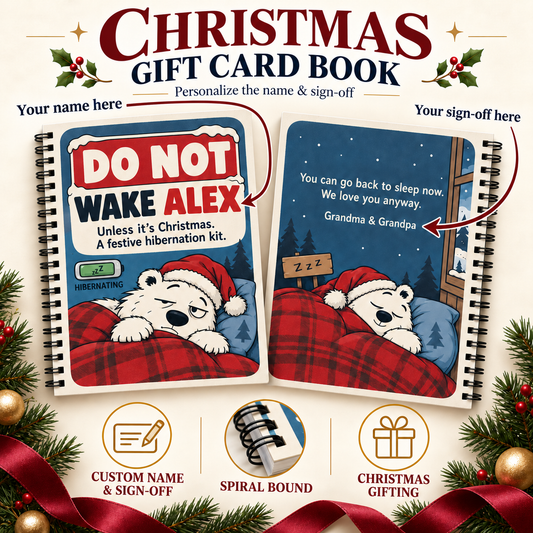 Personalized Christmas Gift Card Book & Money Holder DIY for Kids, Teens & Adults – Do Not Wake