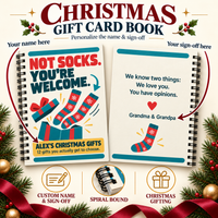 Personalized Christmas Gift Card Book & Money Holder DIY for Kids, Teens & Adults – Not Socks