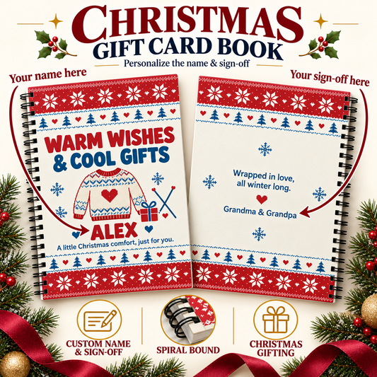 Personalized Christmas Gift Card Book & Money Holder DIY for Kids, Teens & Adults – Warm Wishes & Cool Gifts