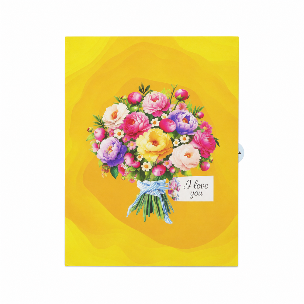 Peony Bouquet & Butterflies Pop-Up Card