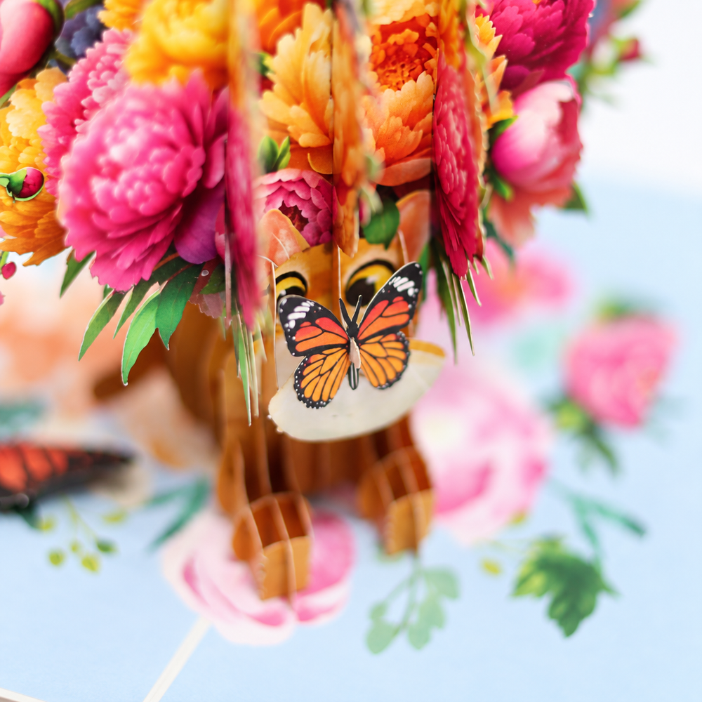Peony Bouquet & Butterflies Pop-Up Card
