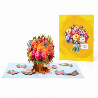 Peony Bouquet & Butterflies Pop-Up Card