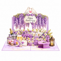 Lavender Wisteria Anniversary Pop-Up Card