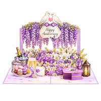 Lavender Wisteria Anniversary Pop-Up Card