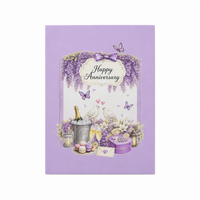 Lavender Wisteria Anniversary Pop-Up Card