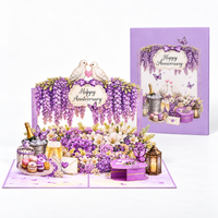 Lavender Wisteria Anniversary Pop-Up Card