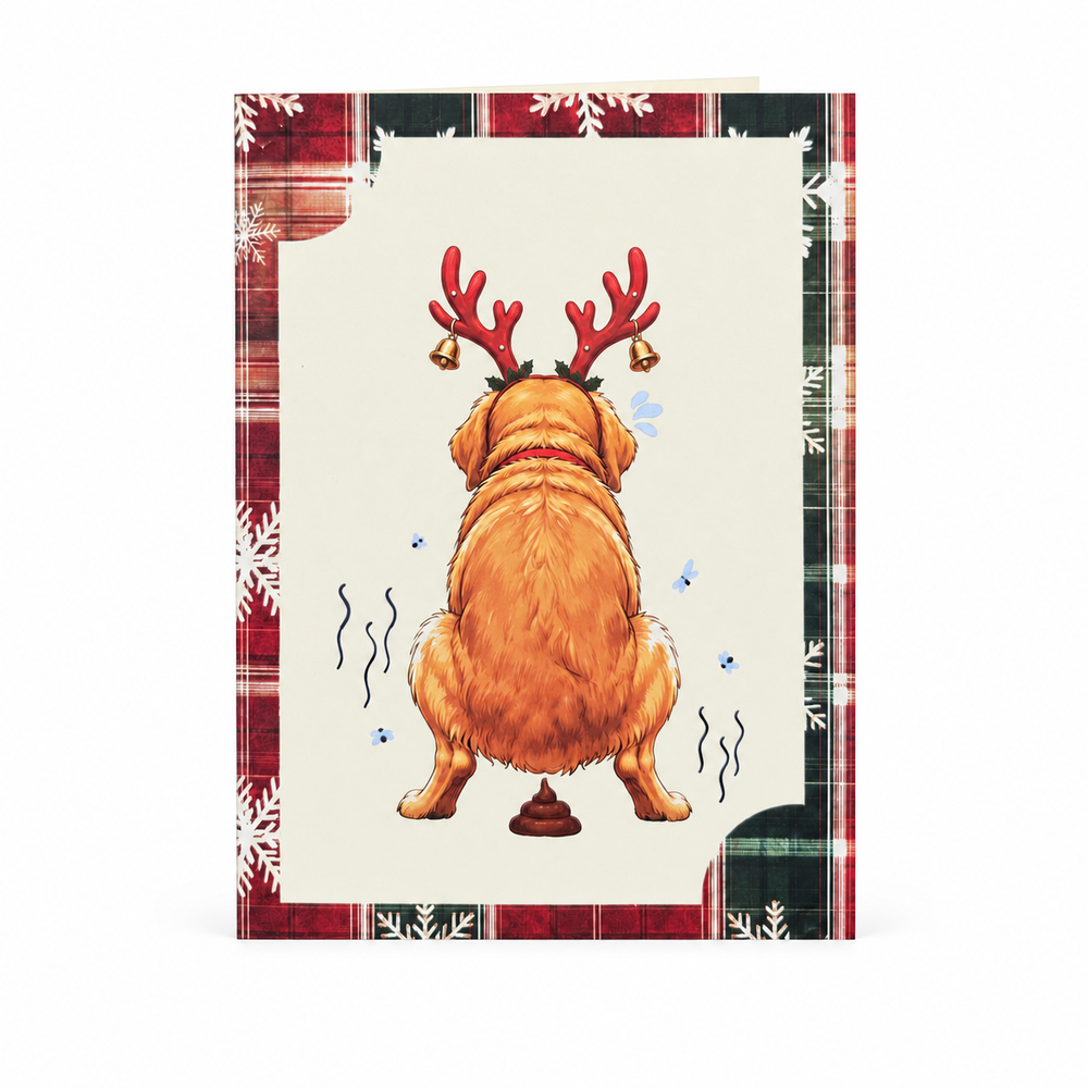 Funny Christmas Dog Pop-Up Card – 3D Greeting Card & Christmas Gift