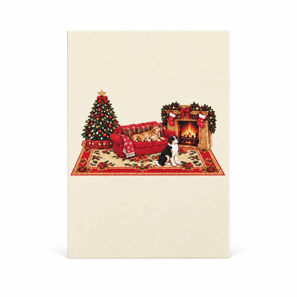 Cozy Christmas Dogs Pop-Up Card – 3D Greeting Card & Christmas Gift