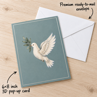 Peaceful Church & Dove Christmas Pop-Up Card – 3D Greeting Card & Christmas Gift