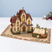Christmas Church & Bible Pop-Up Card – 3D Greeting Card & Christmas Gift