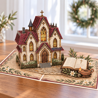 Christmas Church & Bible Pop-Up Card – 3D Greeting Card & Christmas Gift