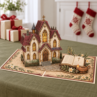 Christmas Church & Bible Pop-Up Card – 3D Greeting Card & Christmas Gift