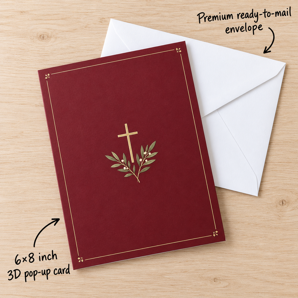 Christmas Church & Bible Pop-Up Card – 3D Greeting Card & Christmas Gift
