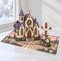 Christmas Church & Cross Pop-Up Card – 3D Greeting Card & Christmas Gift