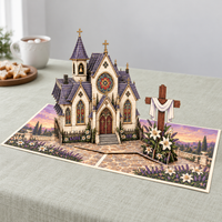 Christmas Church & Cross Pop-Up Card – 3D Greeting Card & Christmas Gift