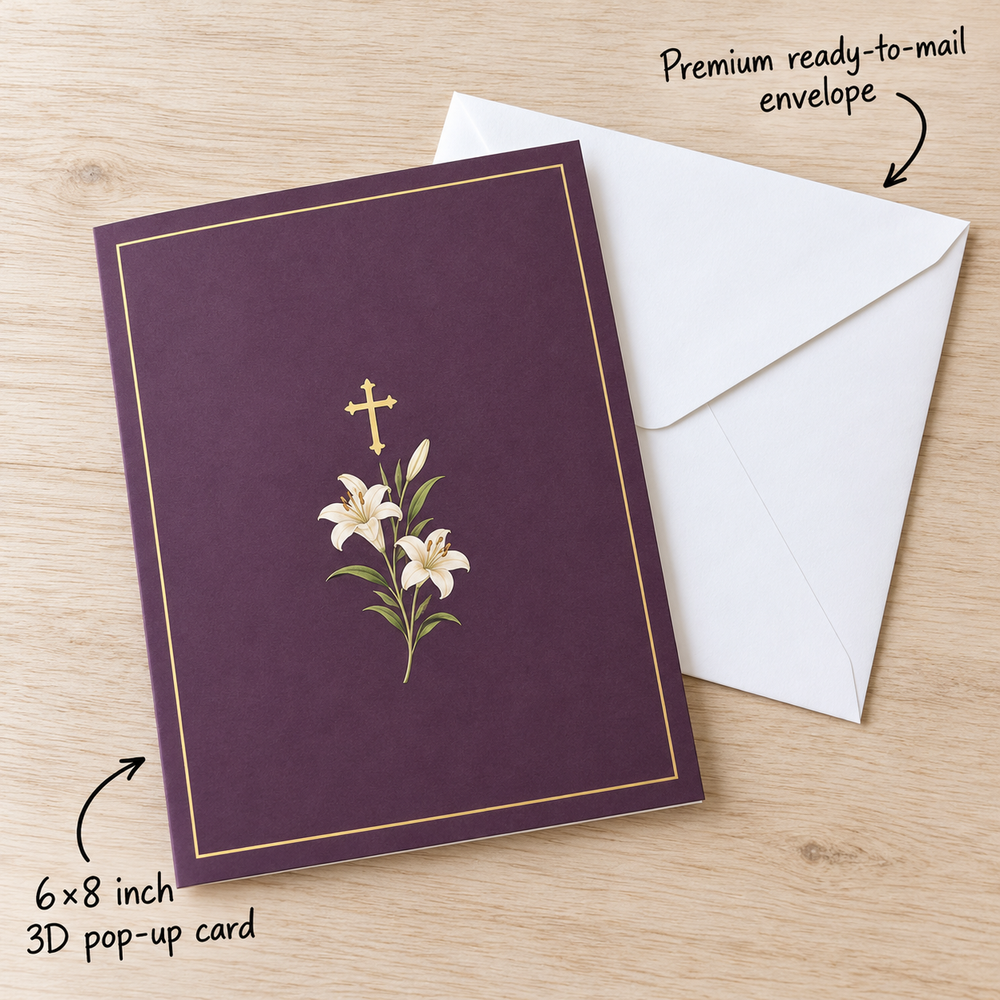 Christmas Church & Cross Pop-Up Card – 3D Greeting Card & Christmas Gift