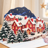 Starry Christmas Village Pop-Up Card – 3D Greeting Card & Christmas Gift