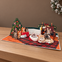 Cozy Christmas Kittens Pop-Up Card – 3D Greeting Card & Christmas Gift for Cat Lovers