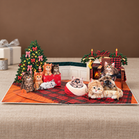 Cozy Christmas Kittens Pop-Up Card – 3D Greeting Card & Christmas Gift for Cat Lovers