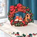 Joy to the World Christmas Wreath Pop-Up Card – 3D Greeting Card & Christmas Gift