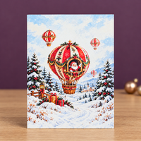 Santa’s Christmas Hot Air Balloon Pop-Up Card – 3D Greeting Card & Christmas Gift