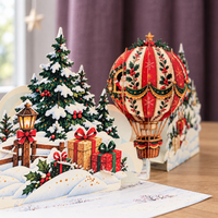 Santa’s Christmas Hot Air Balloon Pop-Up Card – 3D Greeting Card & Christmas Gift