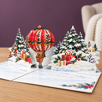 Santa’s Christmas Hot Air Balloon Pop-Up Card – 3D Greeting Card & Christmas Gift
