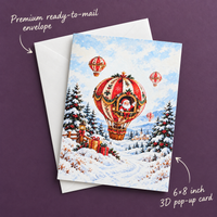 Santa’s Christmas Hot Air Balloon Pop-Up Card – 3D Greeting Card & Christmas Gift