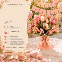 Pink Tulip Pop-Up Bouquet – 3D Paper Flower Bouquet & Gift