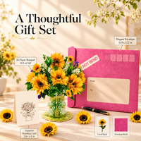 Sunshine Sunflower Pop-Up Bouquet – 3D Paper Flower Bouquet & Thank You Gift