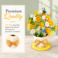 Yellow Butterfly Teacup Pop-Up Bouquet – 3D Flower Gift