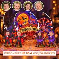 Personalized Haunted Carnival Halloween Pop-Up Card for Kids/Grandkids - 3D Custom Greeting Card & Unique Halloween Gift