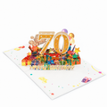 Golden 70th Birthday Pop-Up Card