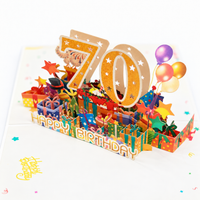 Golden 70th Birthday Pop-Up Card