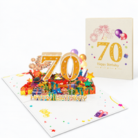 Golden 70th Birthday Pop-Up Card